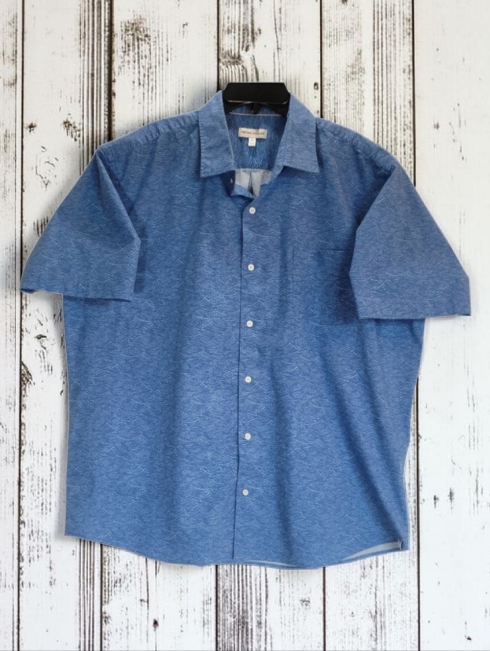 Peter Millar Sea Swell Cotton Geometric Wave Button Down XL PRISTINE